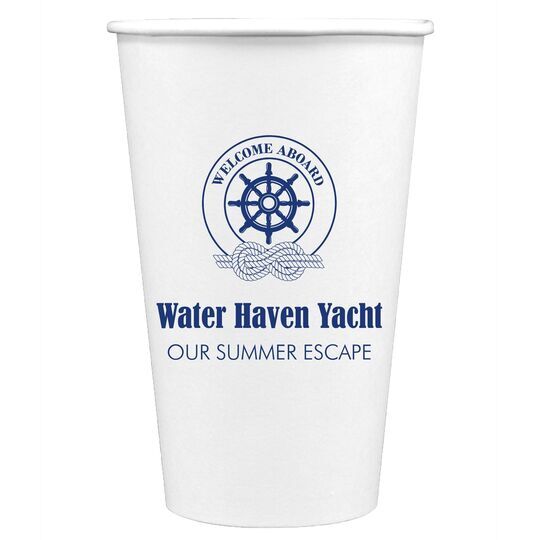 Welcome Aboard Wheel Paper Coffee Cups